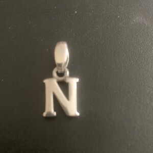 Elegant Silver 'N' Initial Necklace